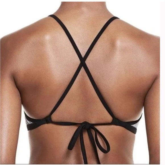 NWT Nike Women’s High-Neck Bikini Top black and gray size Large - Picture 3 of 7